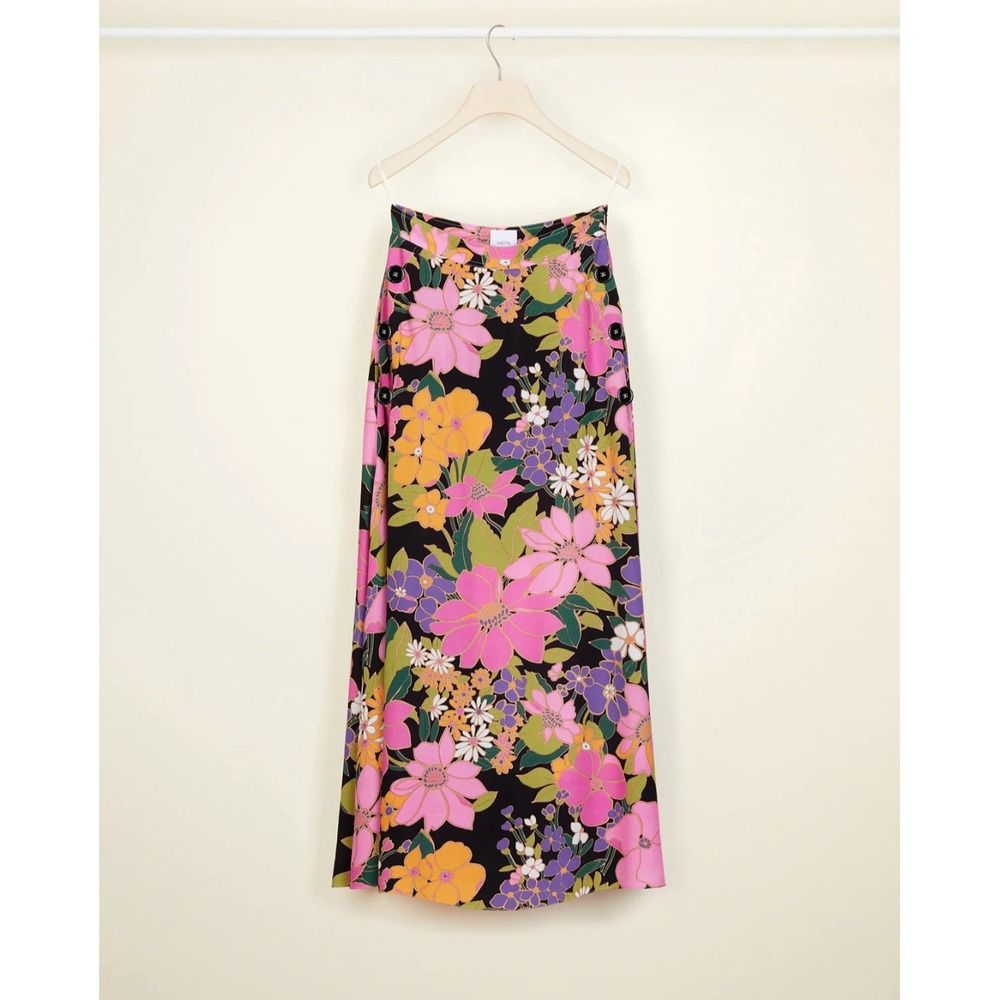 Patou Women's Printed Floral Midi Skirt Viscose; Buttons; Size 38 / Size M (6/8)